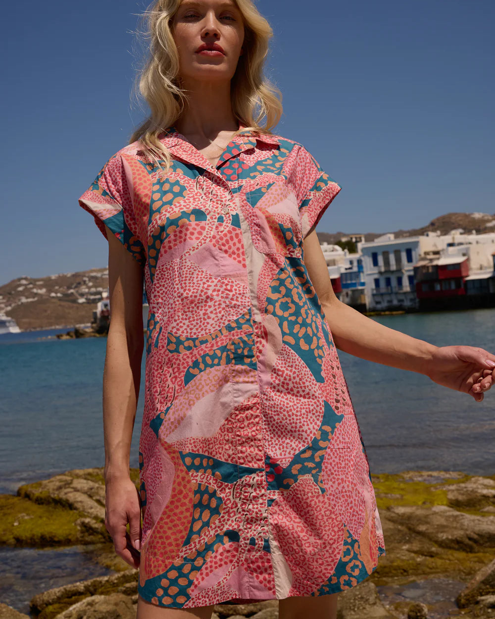 Oliphant Shirt Dress Mini in Nautilus Navy