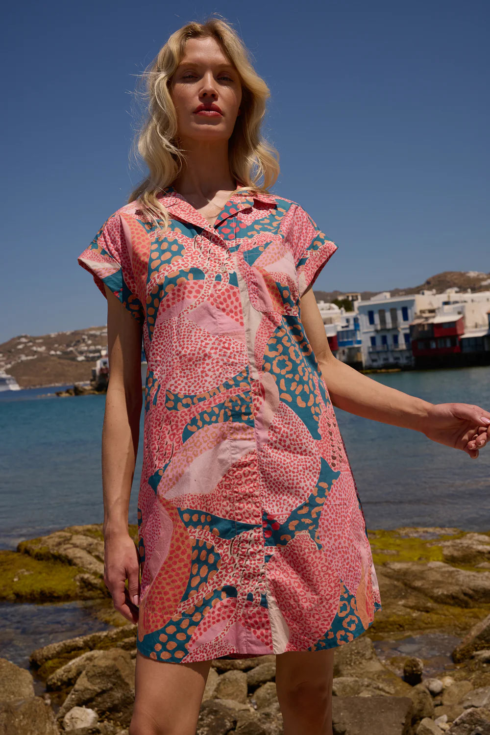Oliphant Shirt Dress Mini in Nautilus Navy