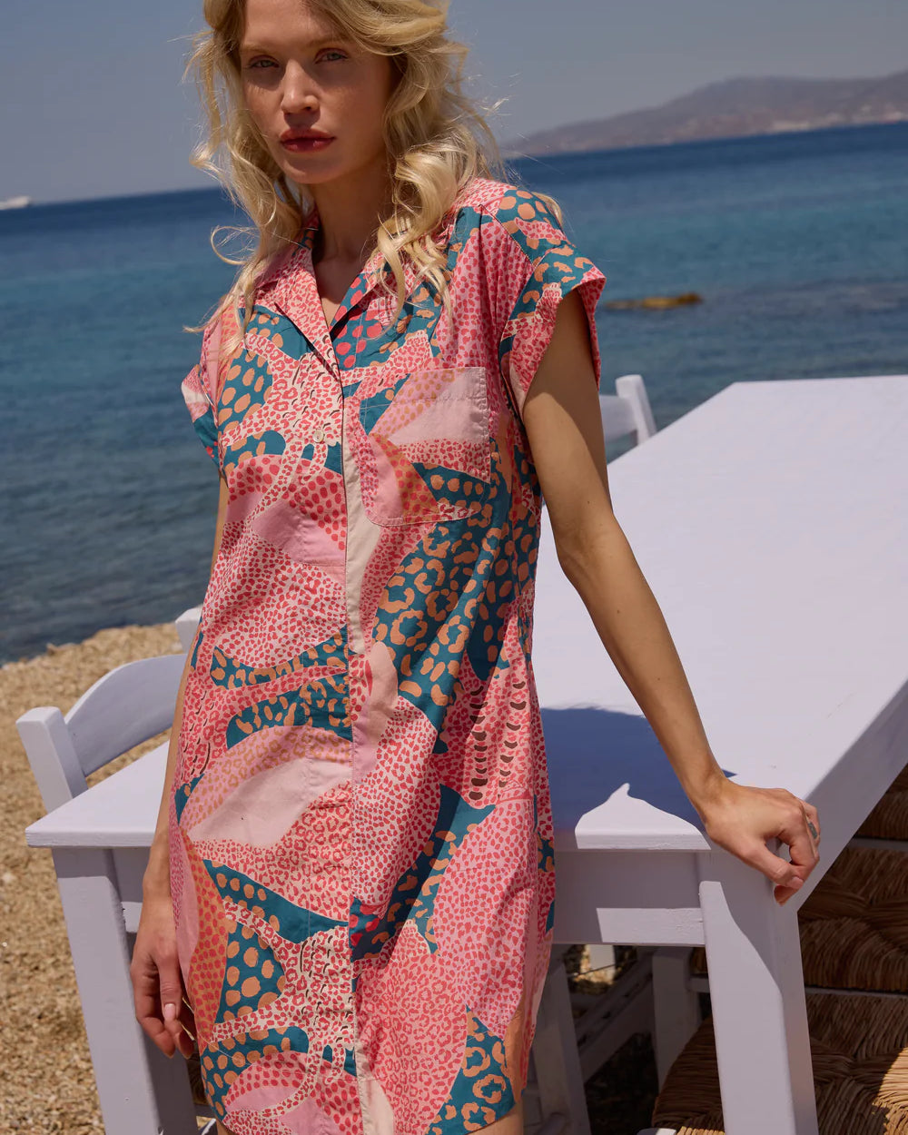 Oliphant Shirt Dress Mini in Nautilus Navy