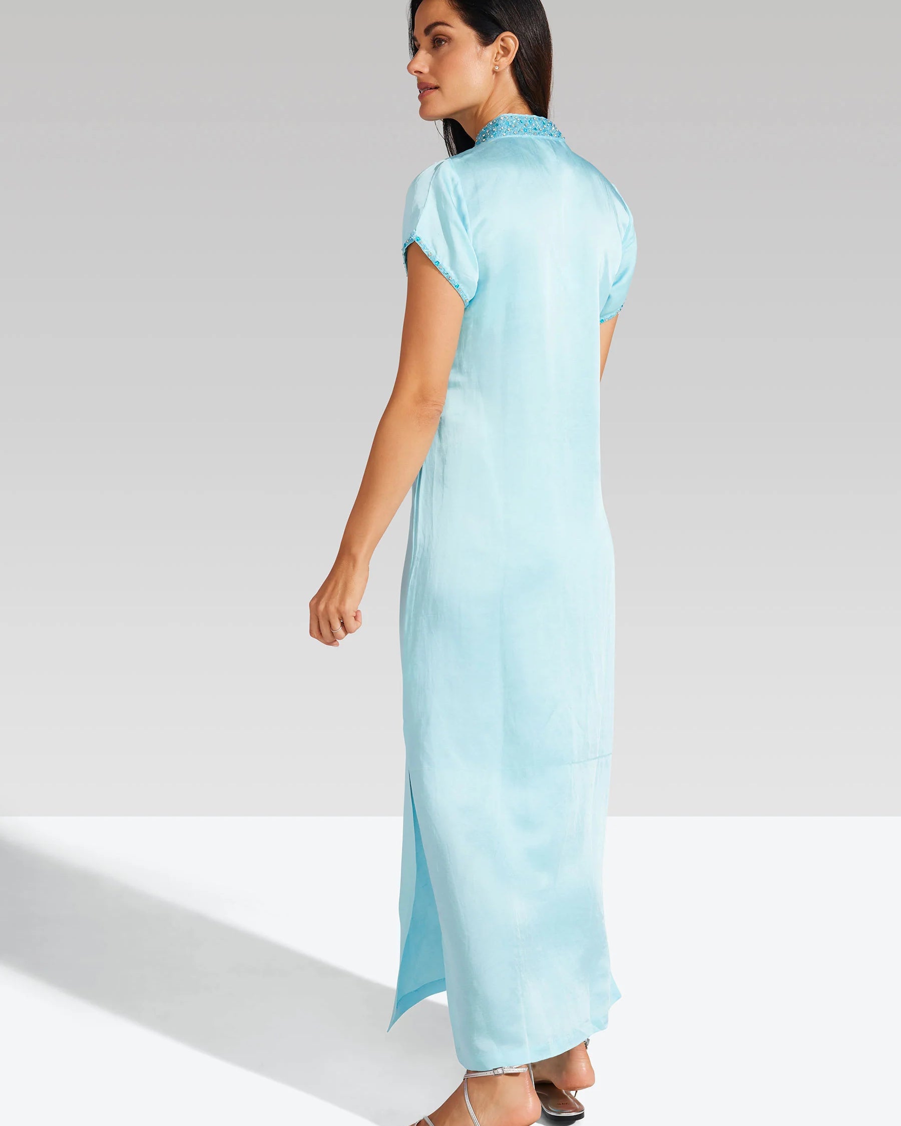 Bella Tu 54" Meg Caftan in Pool