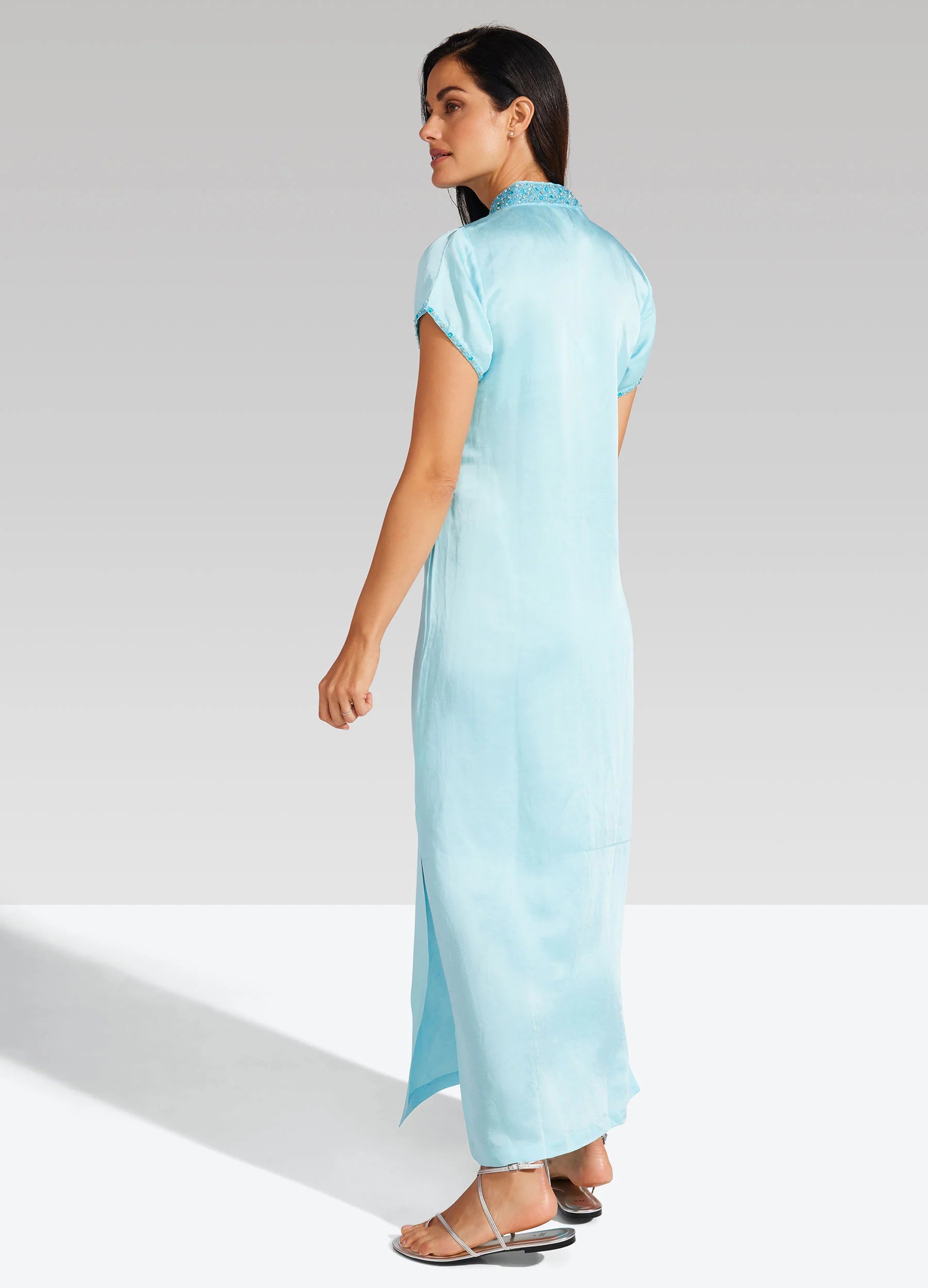 Bella Tu 54" Meg Caftan in Pool