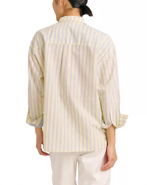 Cartolina Penelope Button Front Shirt in Banana Stripe