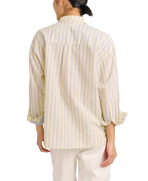 Cartolina Penelope Button Front Shirt in Banana Stripe