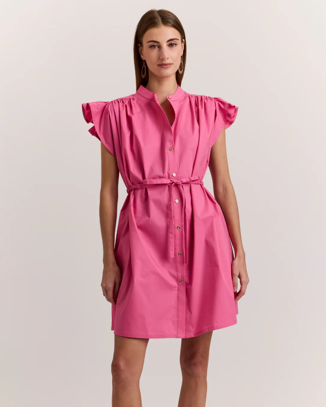 Hinson Wu Cap Sleeve Daisy Dress in Guava