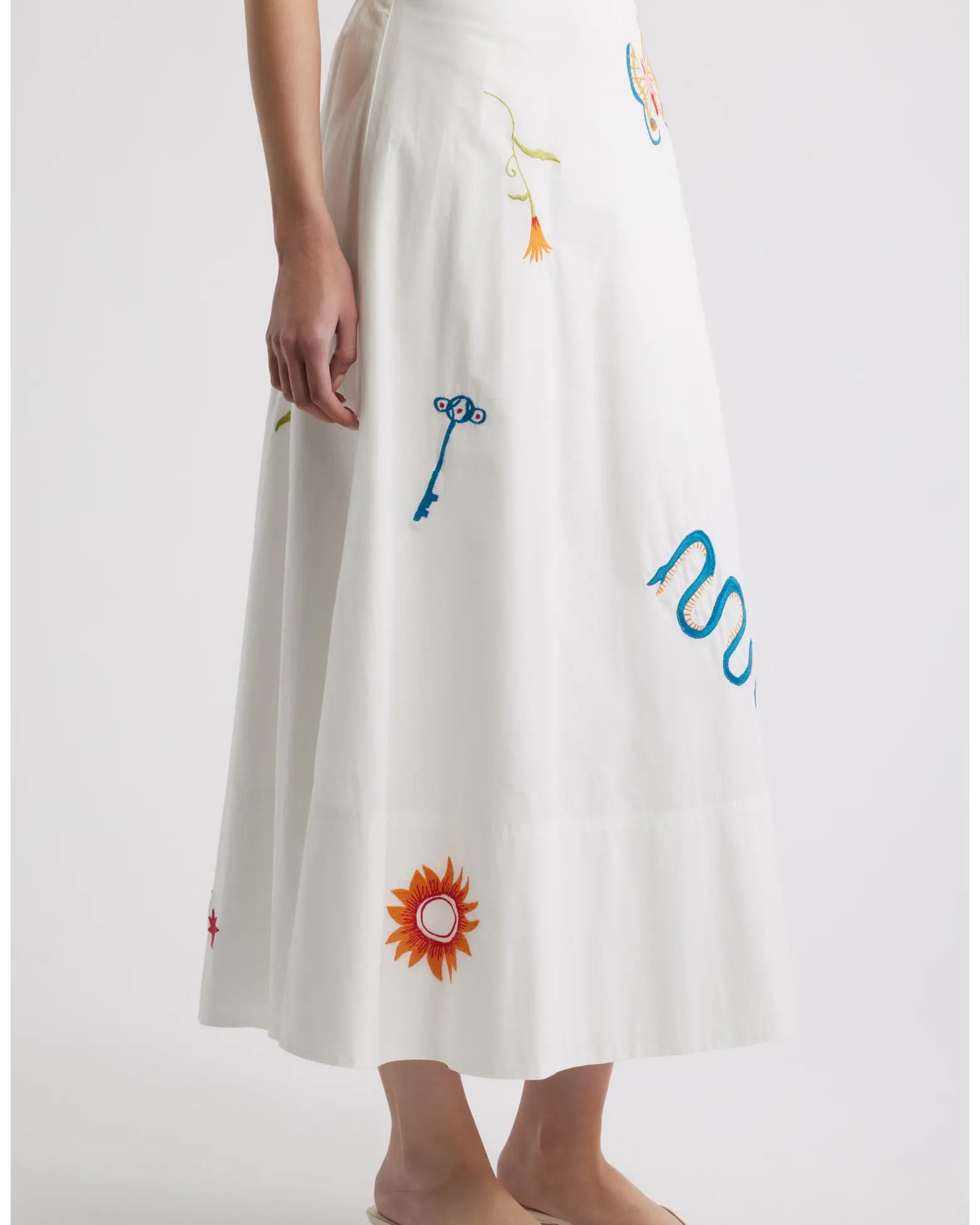 Cleobella Eden Ankle Skirt in Montecito Embroidery Motif