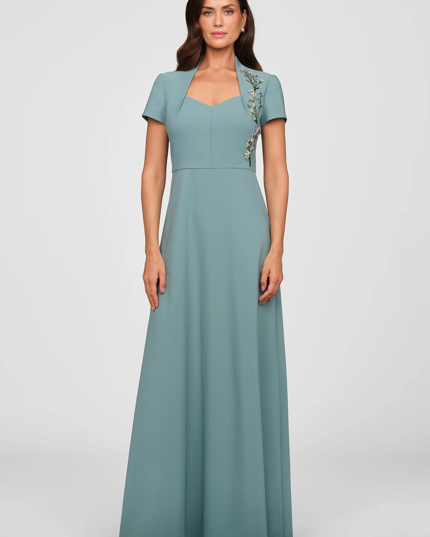 Kay Unger Fatima Gown in Cyan Blue