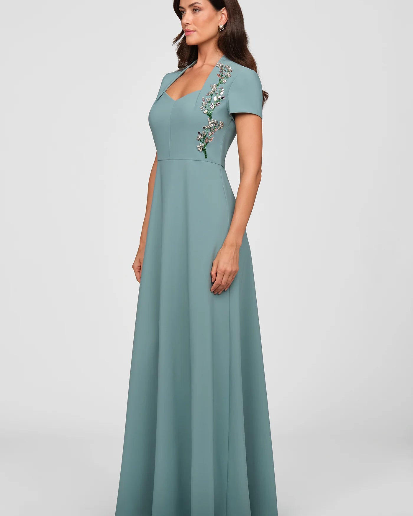 Kay Unger Fatima Gown in Cyan Blue