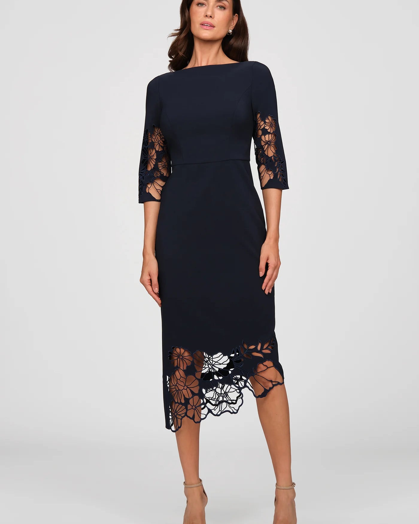 Kay Unger Vanna Midi Dress in Night Sky