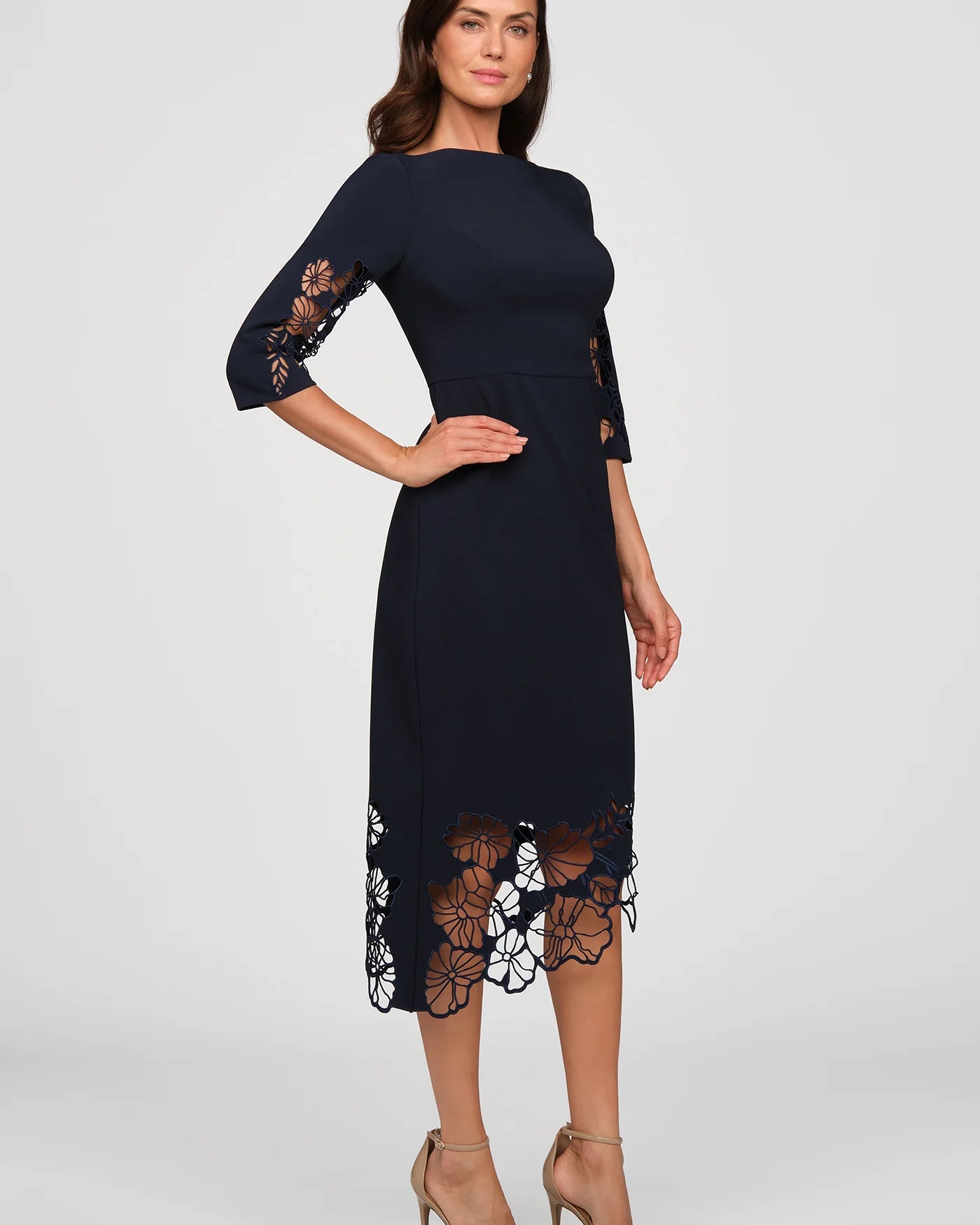 Kay Unger Vanna Midi Dress in Night Sky