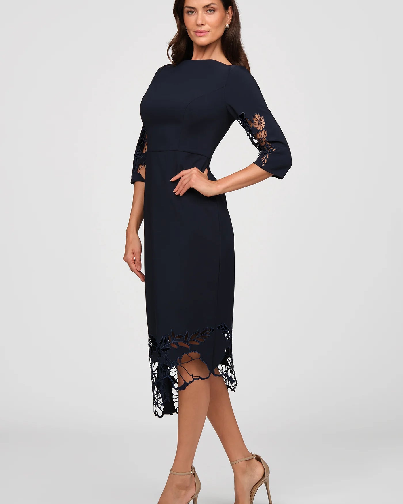 Kay Unger Vanna Midi Dress in Night Sky