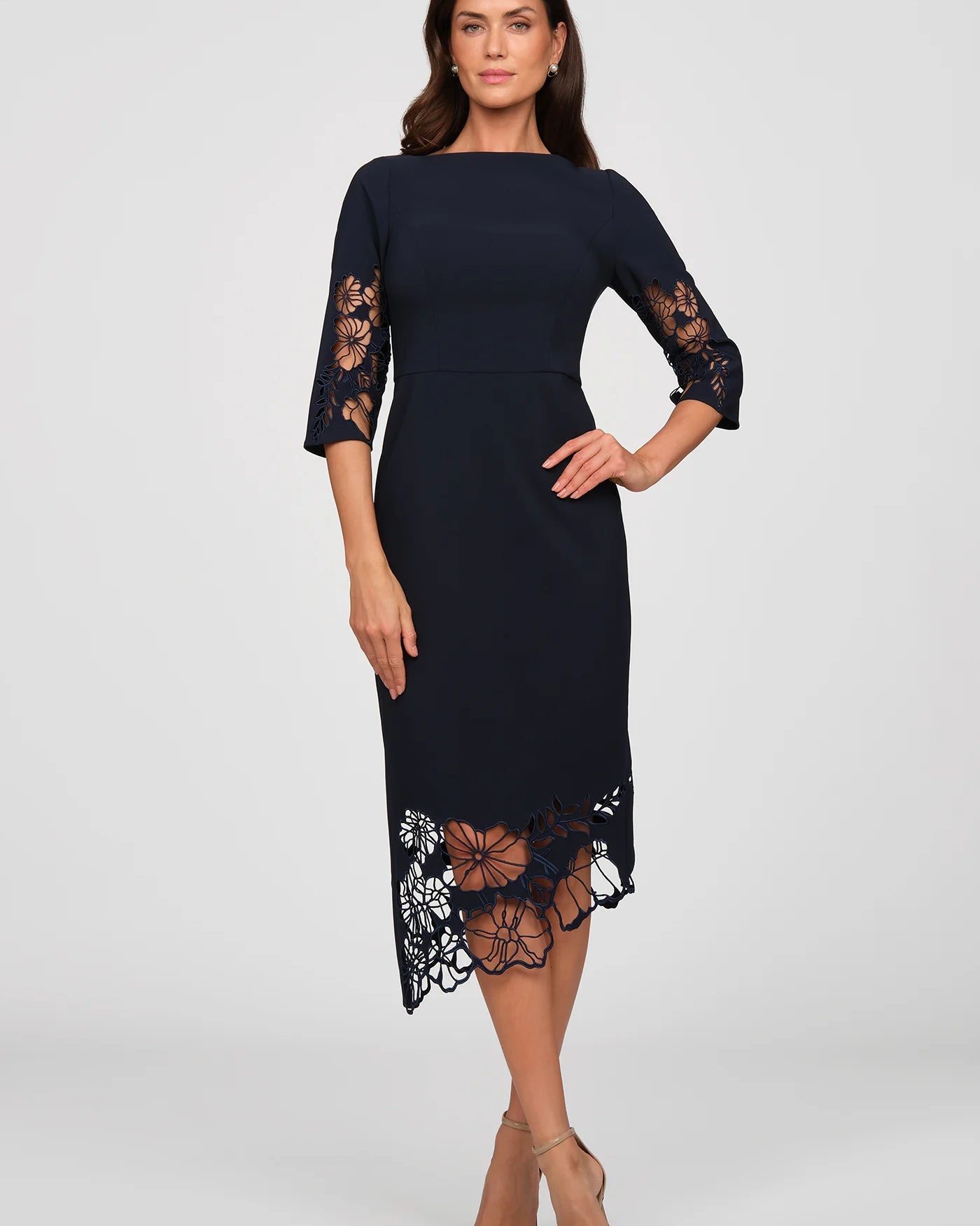 Kay Unger Vanna Midi Dress in Night Sky