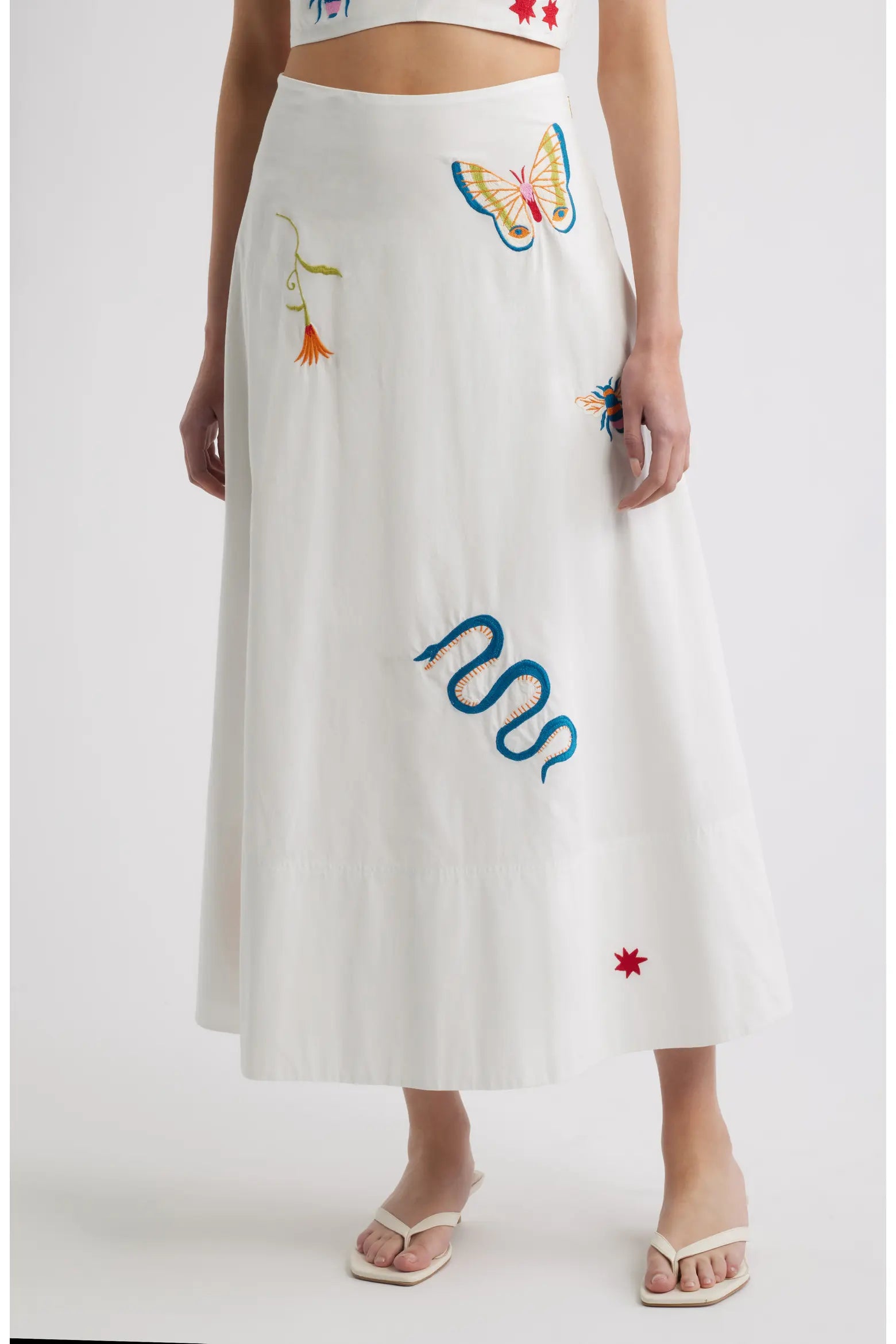 Cleobella Eden Ankle Skirt in Montecito Embroidery Motif