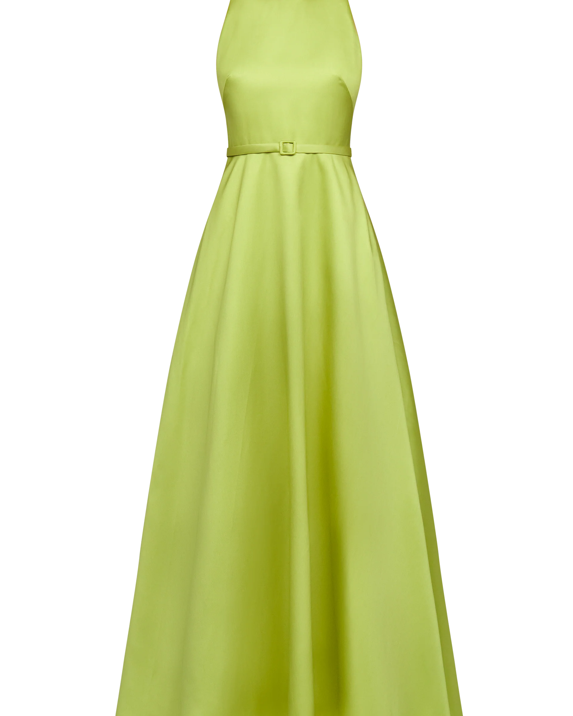 Theia Minta Mikado Halter Gown in Herbal Drift