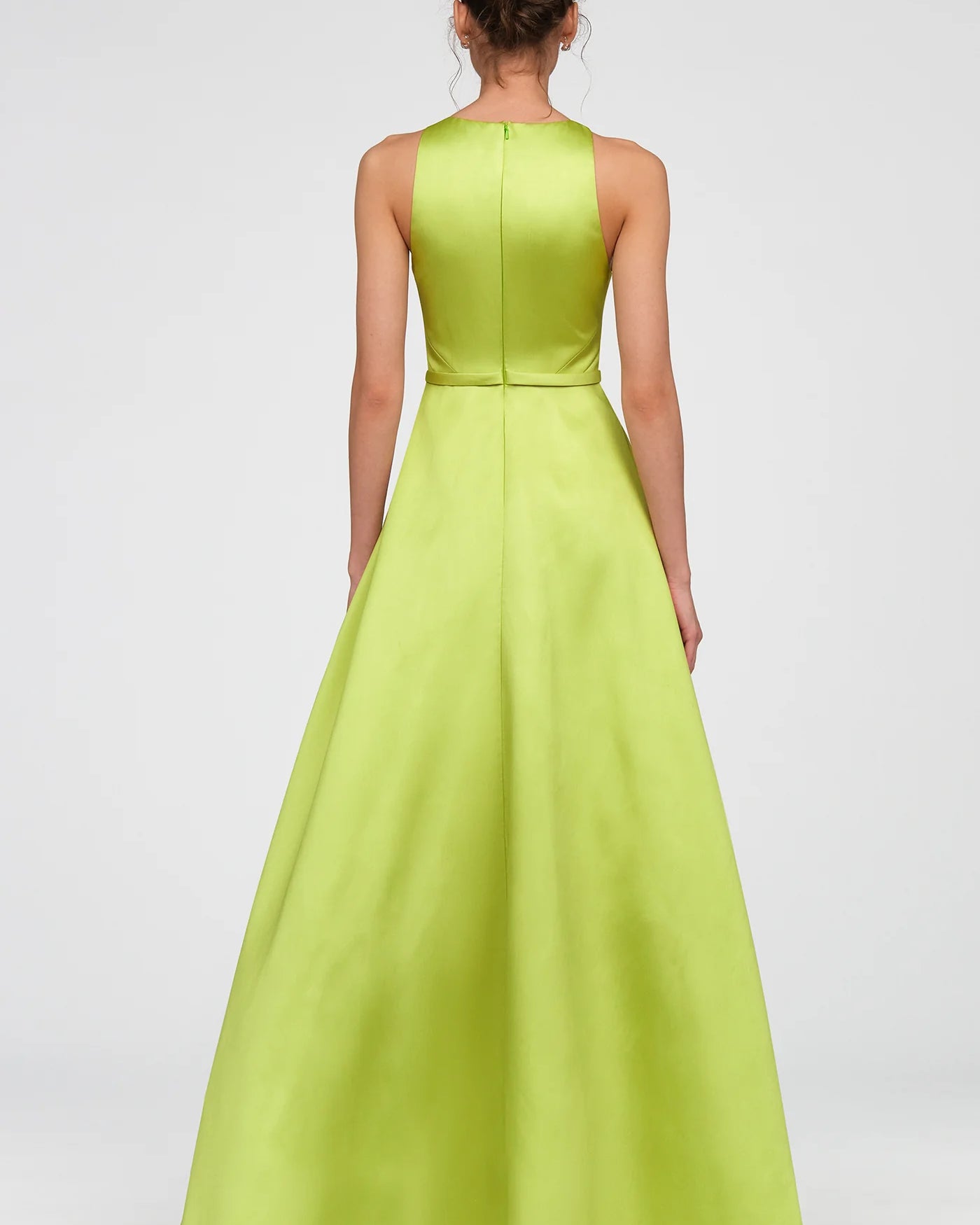 Theia Minta Mikado Halter Gown in Herbal Drift