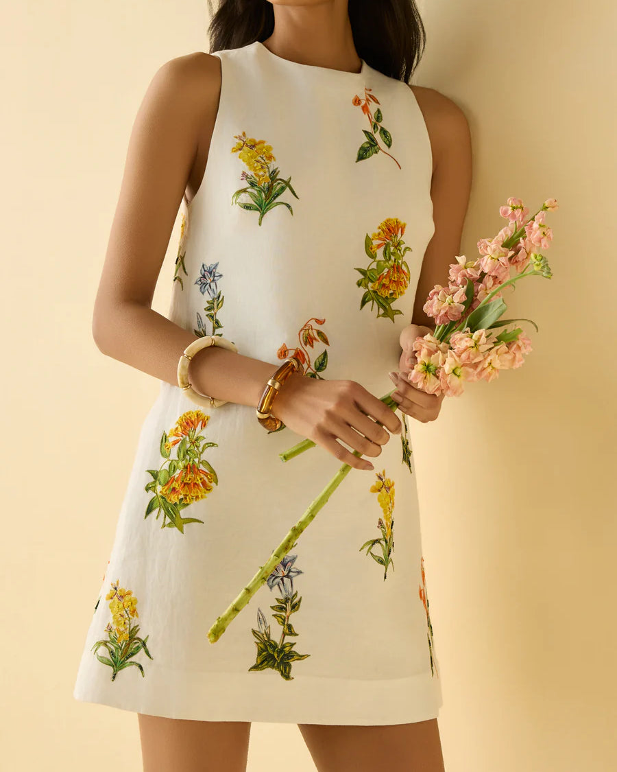 Hemant & Nandita Shift Mini Dress in White