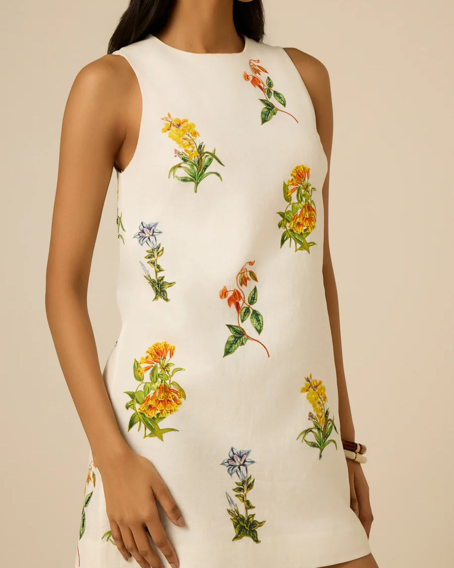 Hemant & Nandita Shift Mini Dress in White