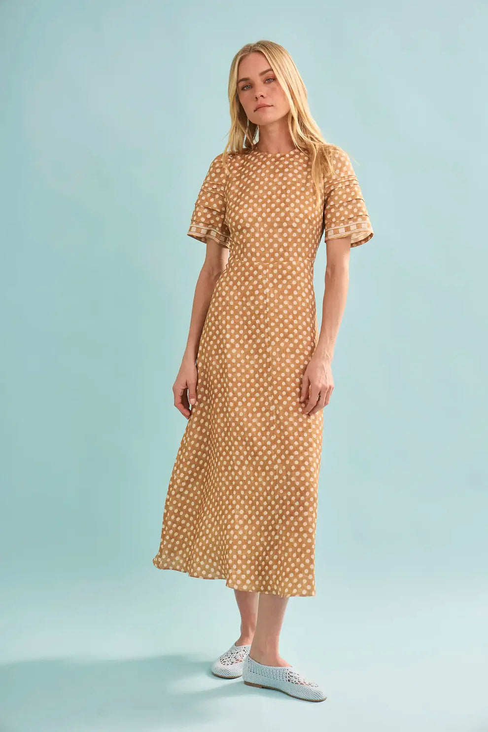 Hunter Bell Casey Dress in Coconut Sand Dot