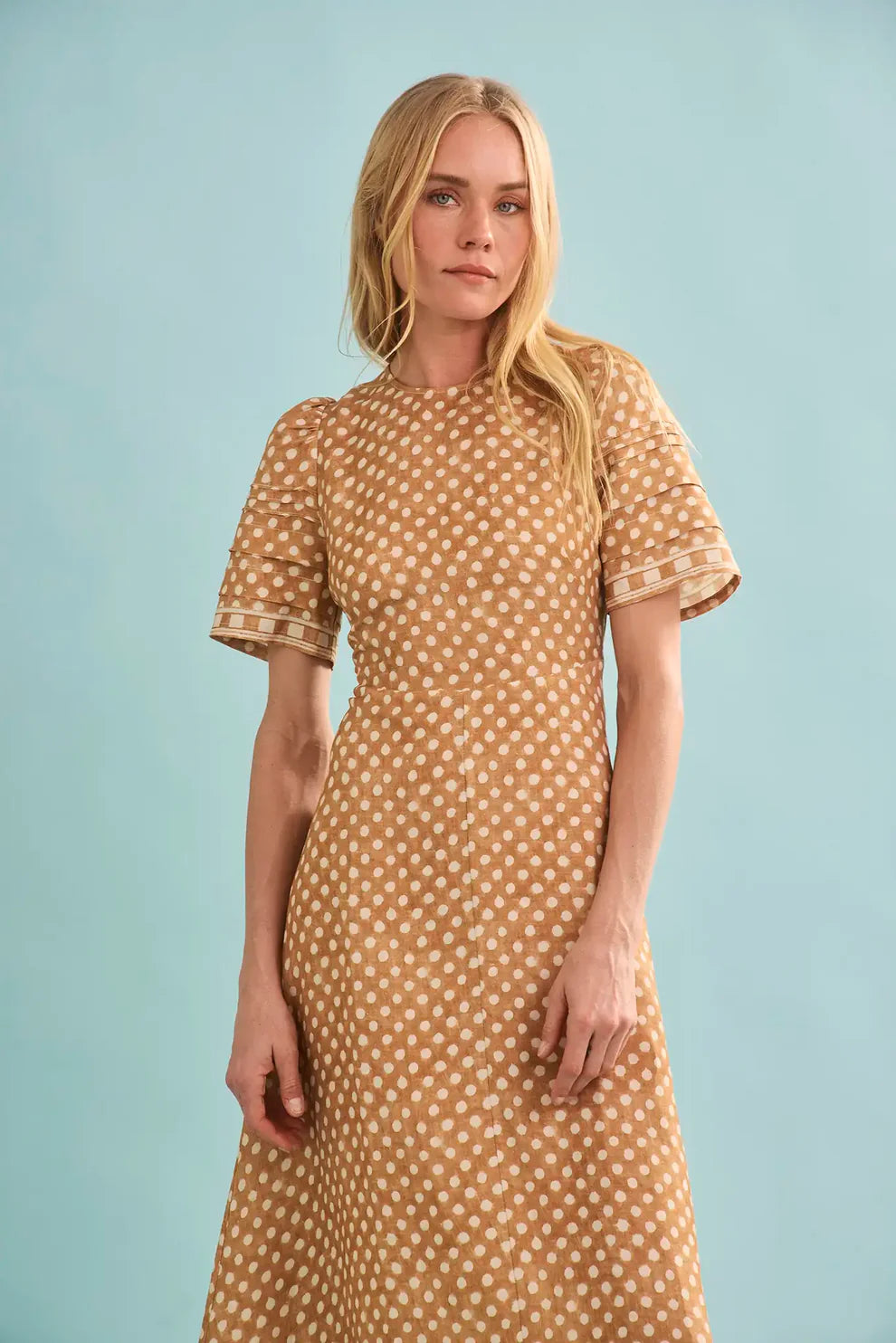 Hunter Bell Casey Dress in Coconut Sand Dot