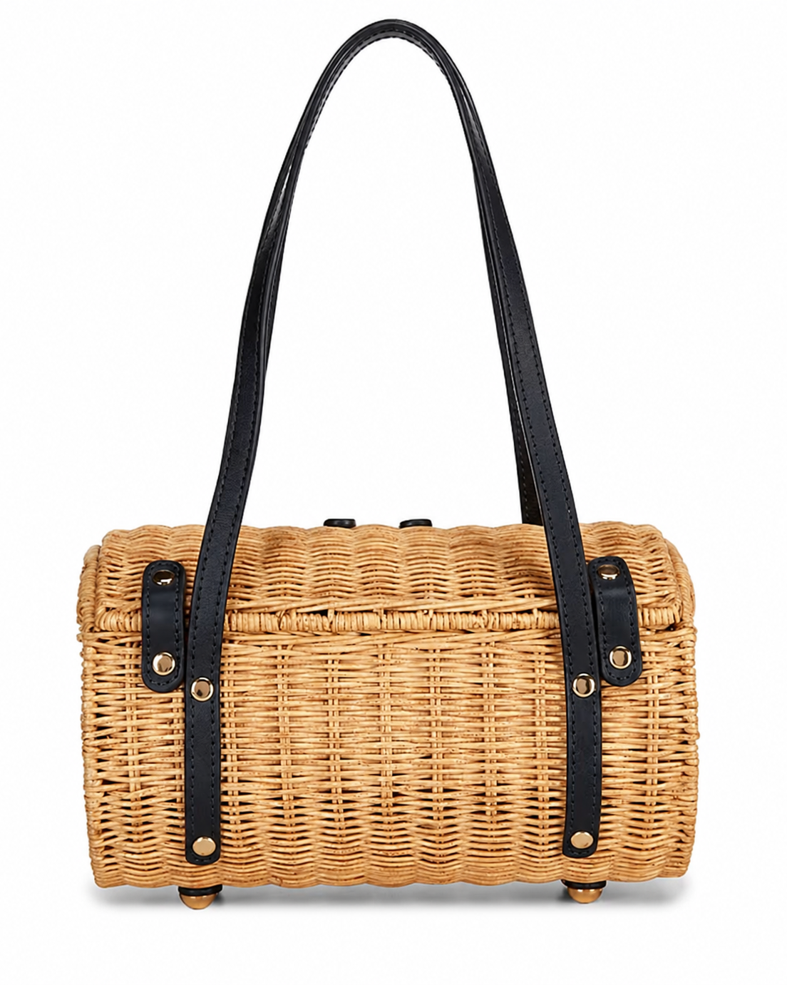 Frances Valentine Dottie Wicker Basket Bag in Navy