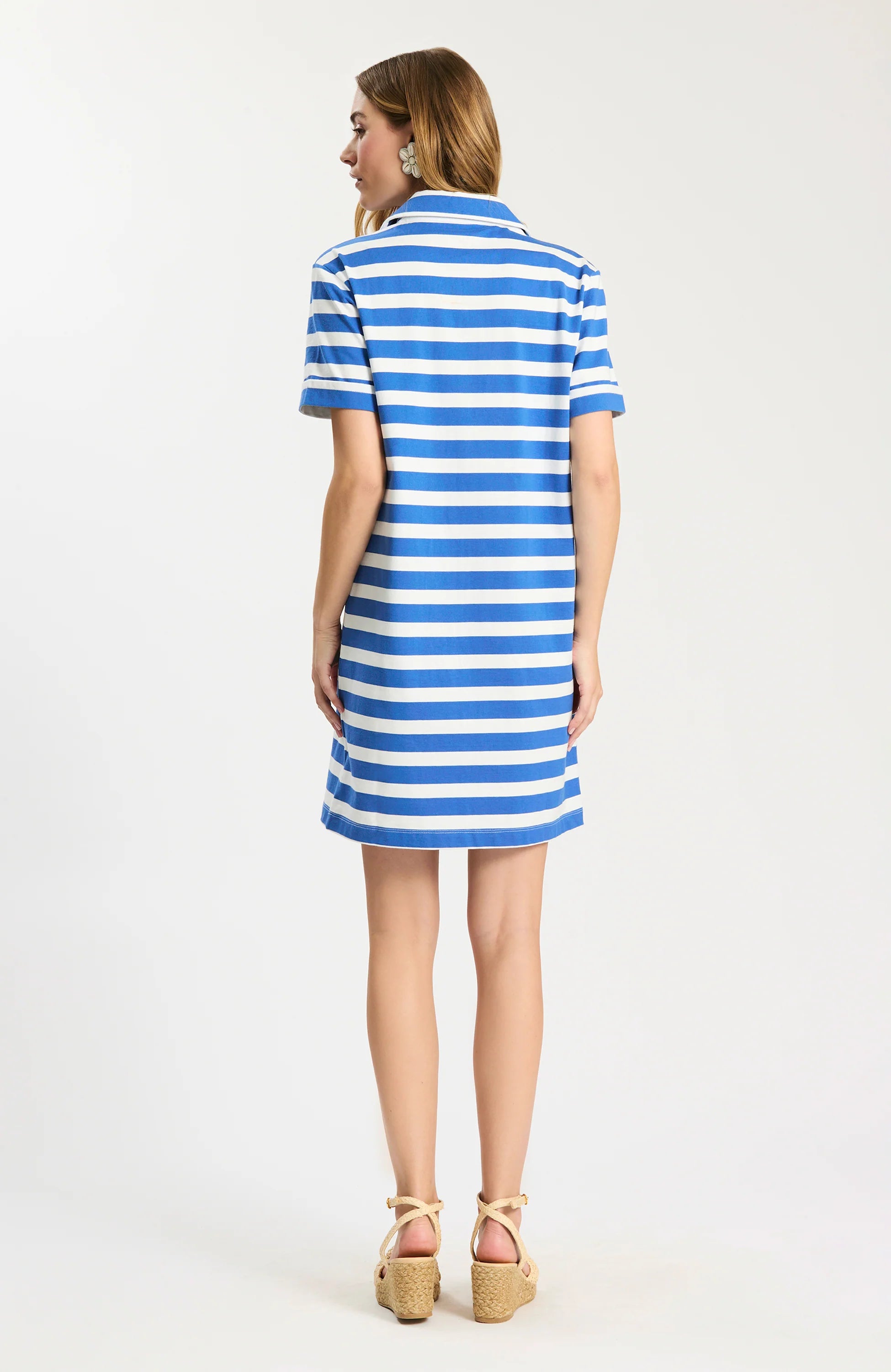 Tyler Boe Toni Knit Striped Dress in Deja Blue
