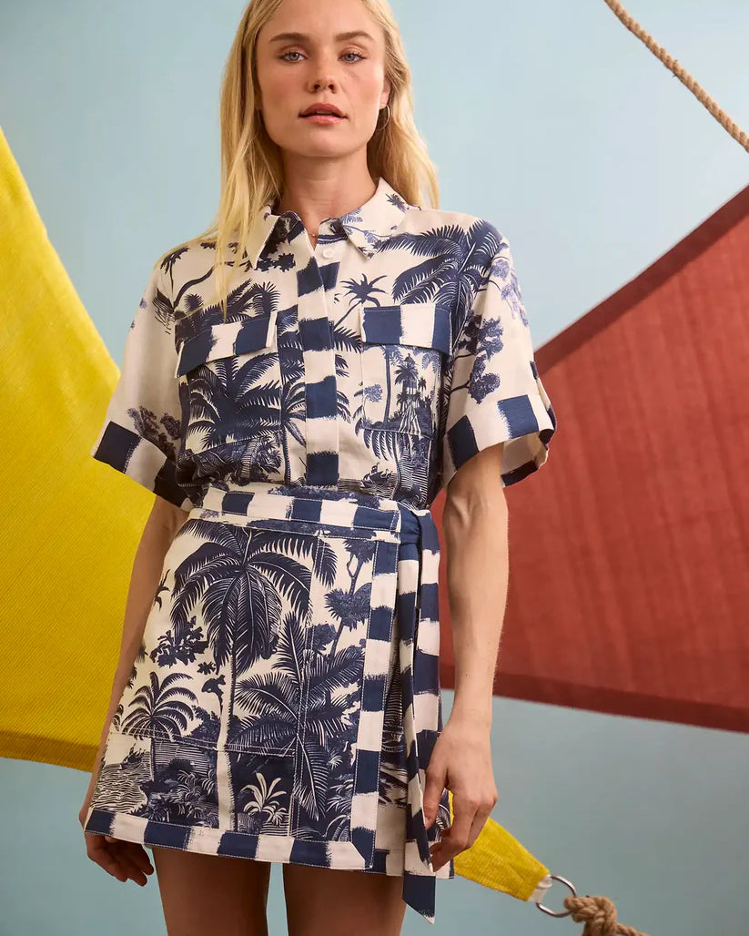 Hunter Bell Hawkins Top in Bermuda Toile