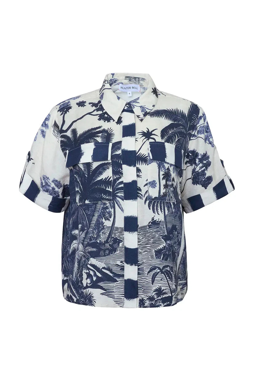 Hunter Bell Hawkins Top in Bermuda Toile