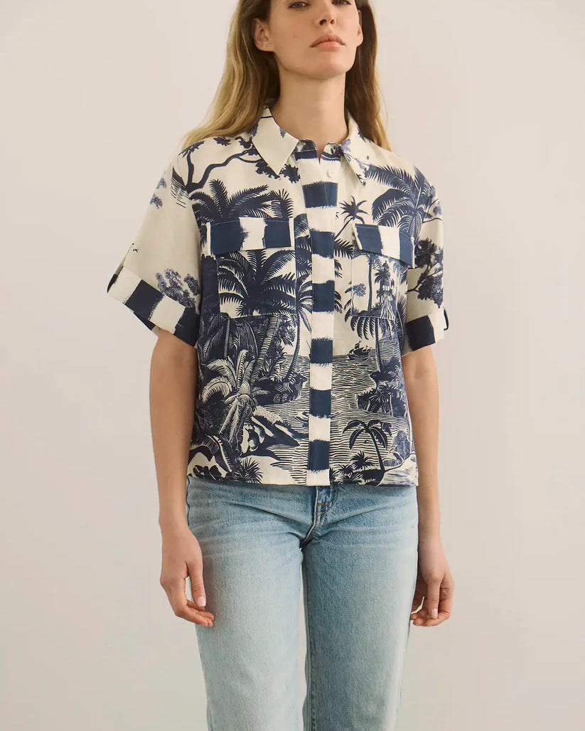 Hunter Bell Hawkins Top in Bermuda Toile