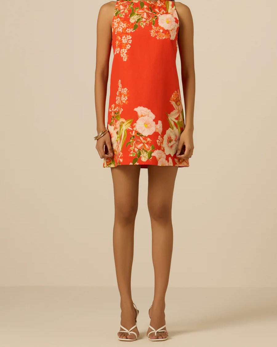 Hemant & Nandita Shift Mini Dress in Orange