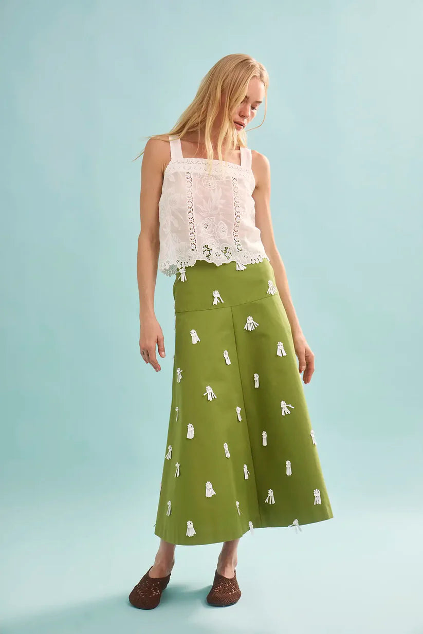 Hunter Bell Ida Skirt in Palm Sand Dollars