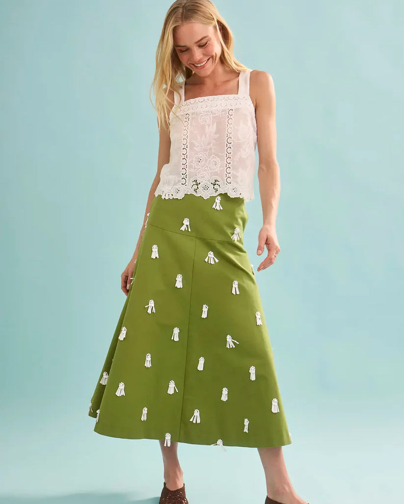 Hunter Bell Ida Skirt in Palm Sand Dollars
