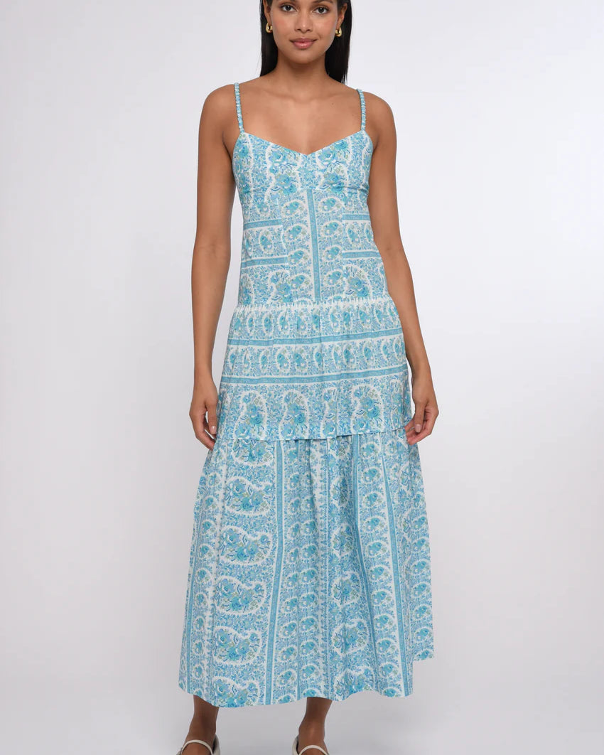 Love the Label Mara Maxi Dress in Kate Border Print