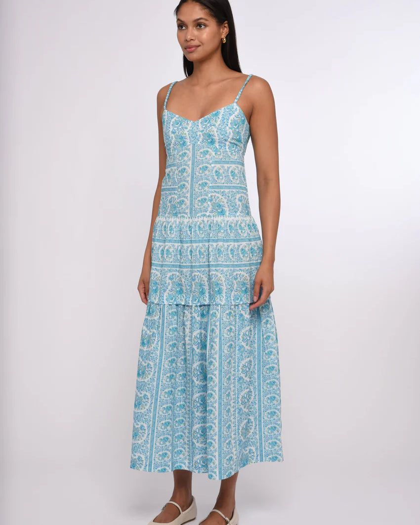 Love the Label Mara Maxi Dress in Kate Border Print