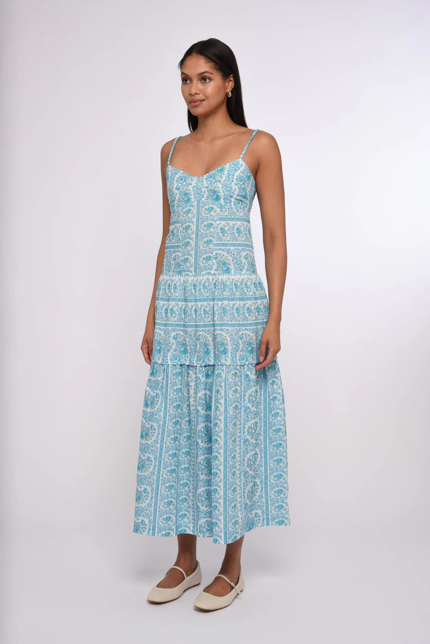 Love the Label Mara Maxi Dress in Kate Border Print
