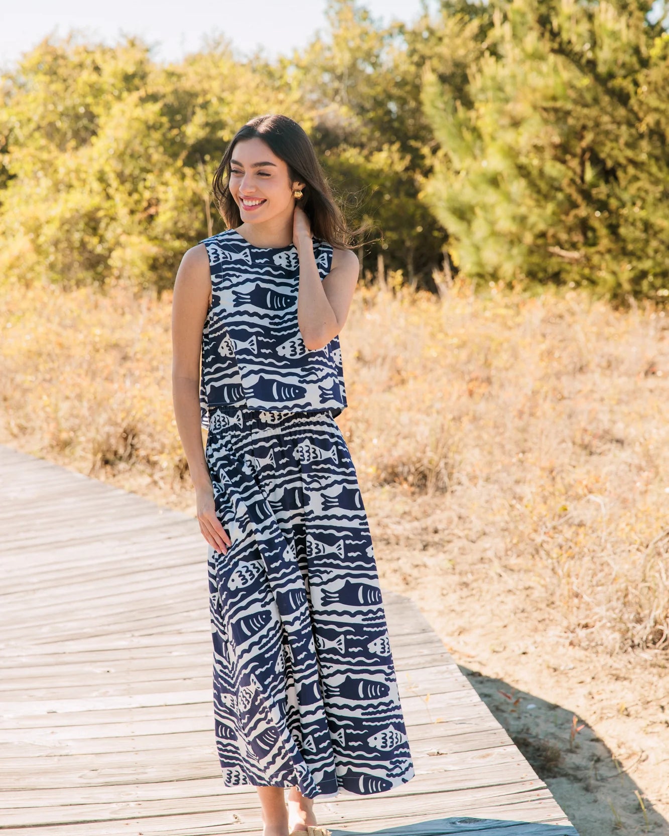 Livro Pavillion Skirt in Fish Print