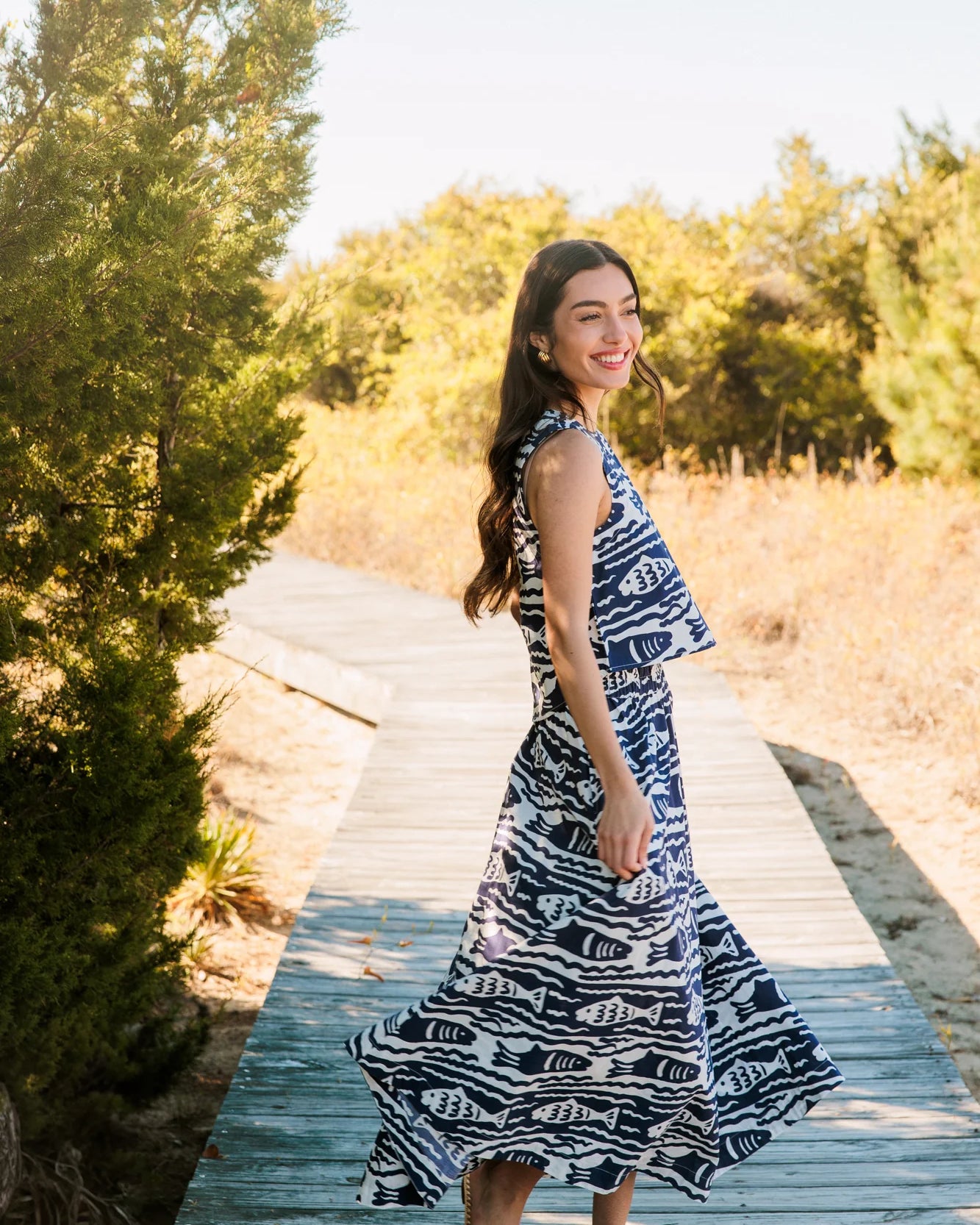 Livro Pavillion Skirt in Fish Print