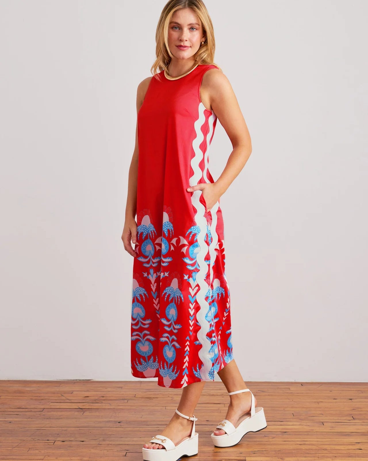 Sheridan French Marlo Dress inRed Thistle