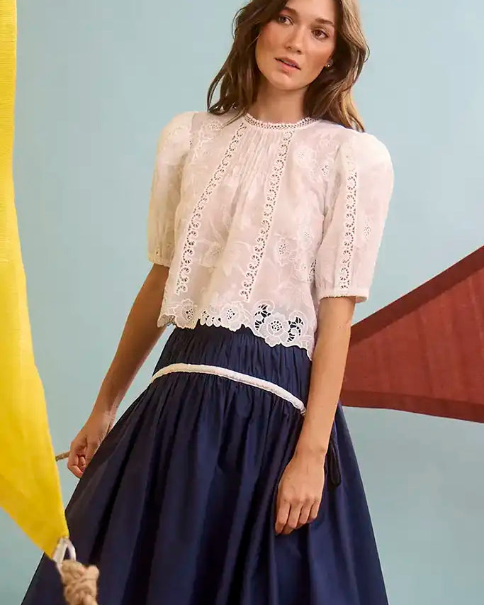 Hunter Bell Ousie Top in White