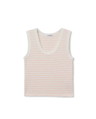 Perfect White Tee Kendra in Clementine Stripe