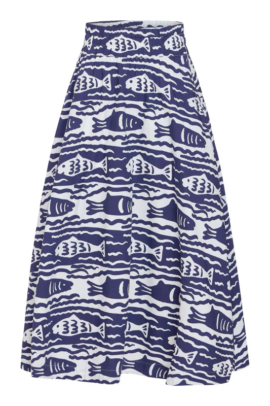 Livro Pavillion Skirt in Fish Print