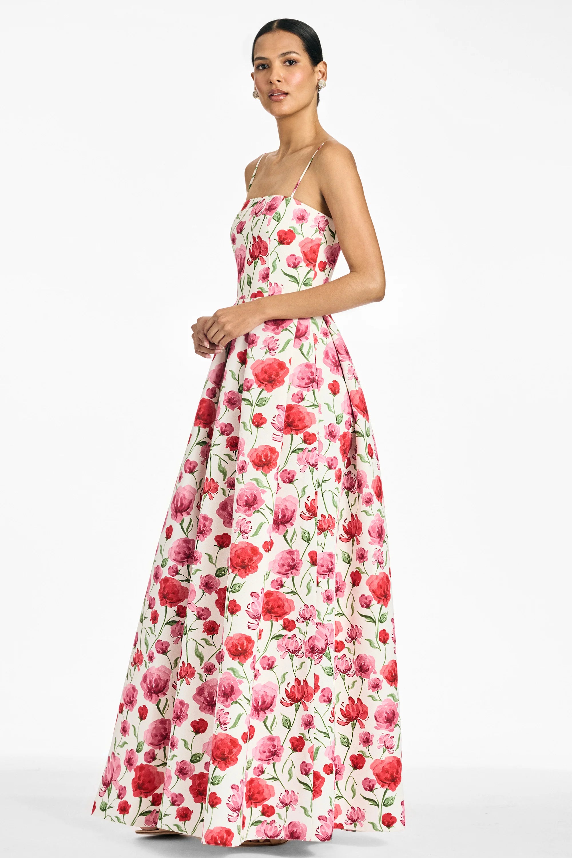 Sachin & Babi Beau Gown in Watercolor Poppies