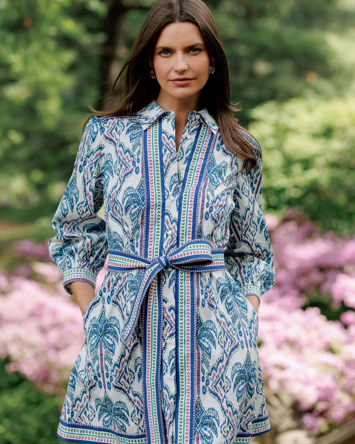 Soshanna Vesey Dress in Ivory/Blue