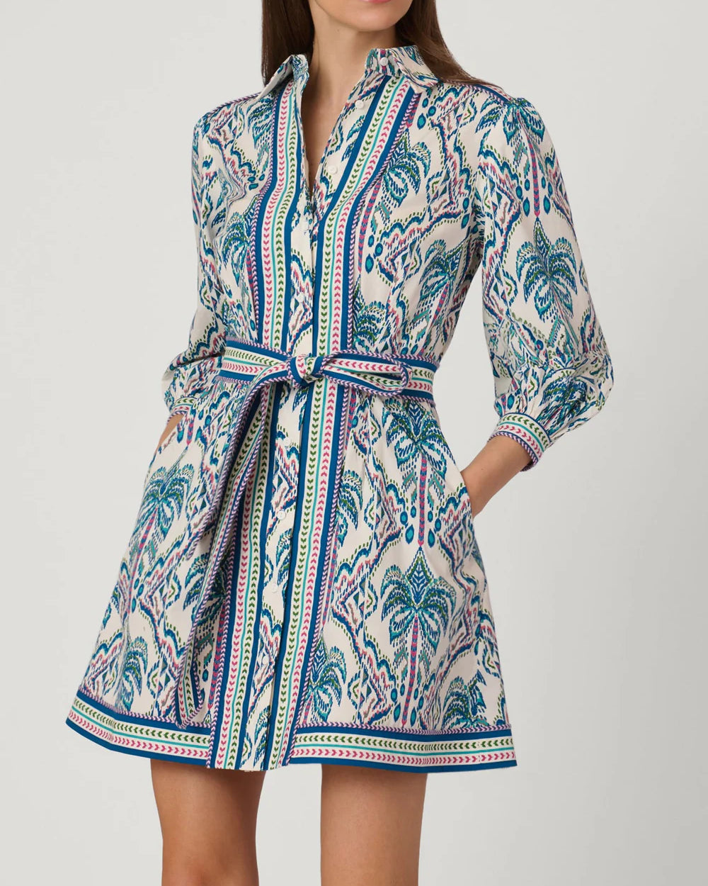 Soshanna Vesey Dress in Ivory/Blue