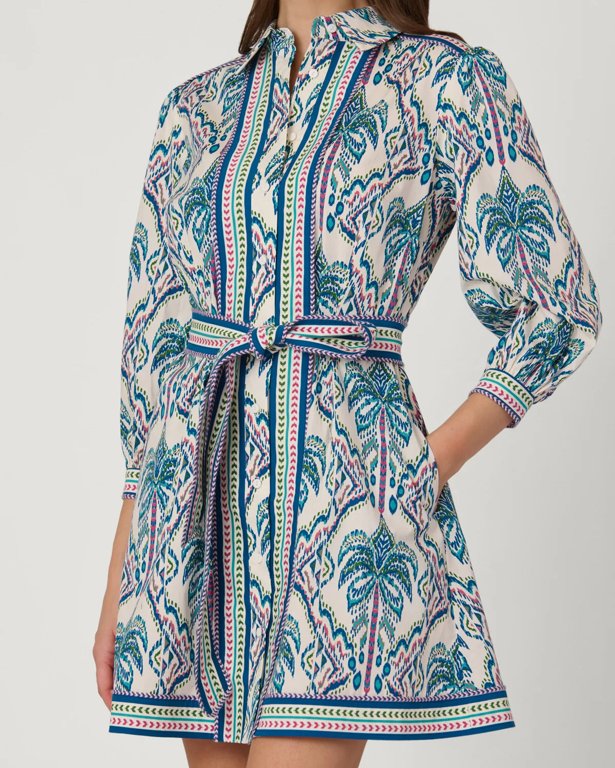 Soshanna Vesey Dress in Ivory/Blue