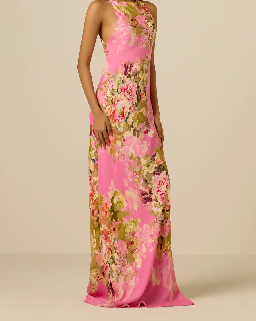 Hemant & Nandita Bias Maxi Dress in Pink