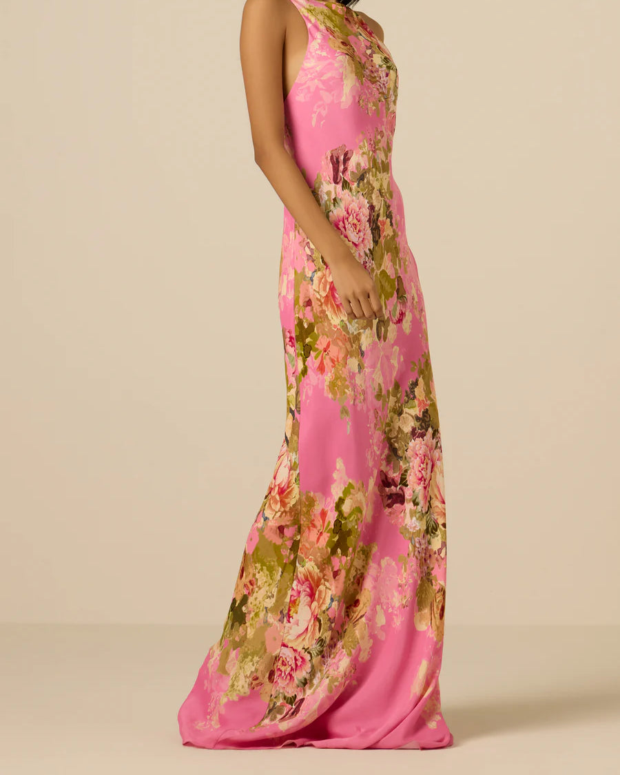 Hemant & Nandita Bias Maxi Dress in Pink