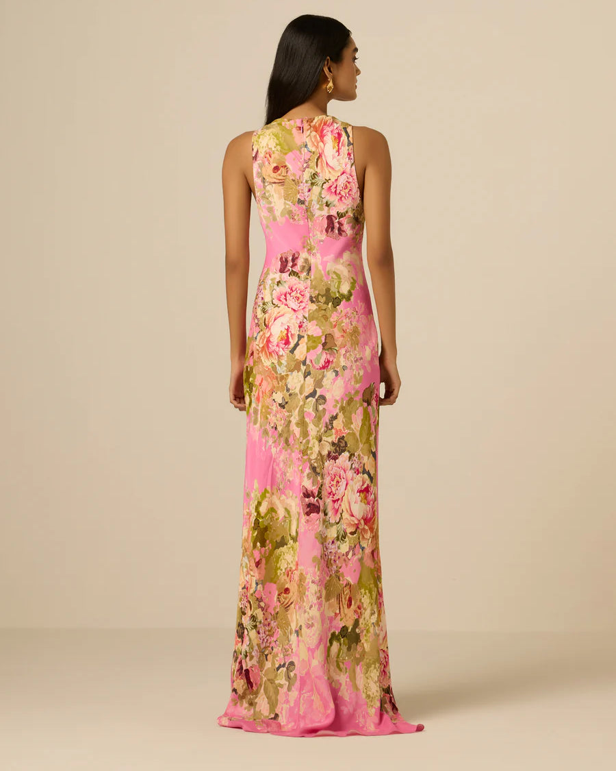 Hemant & Nandita Bias Maxi Dress in Pink