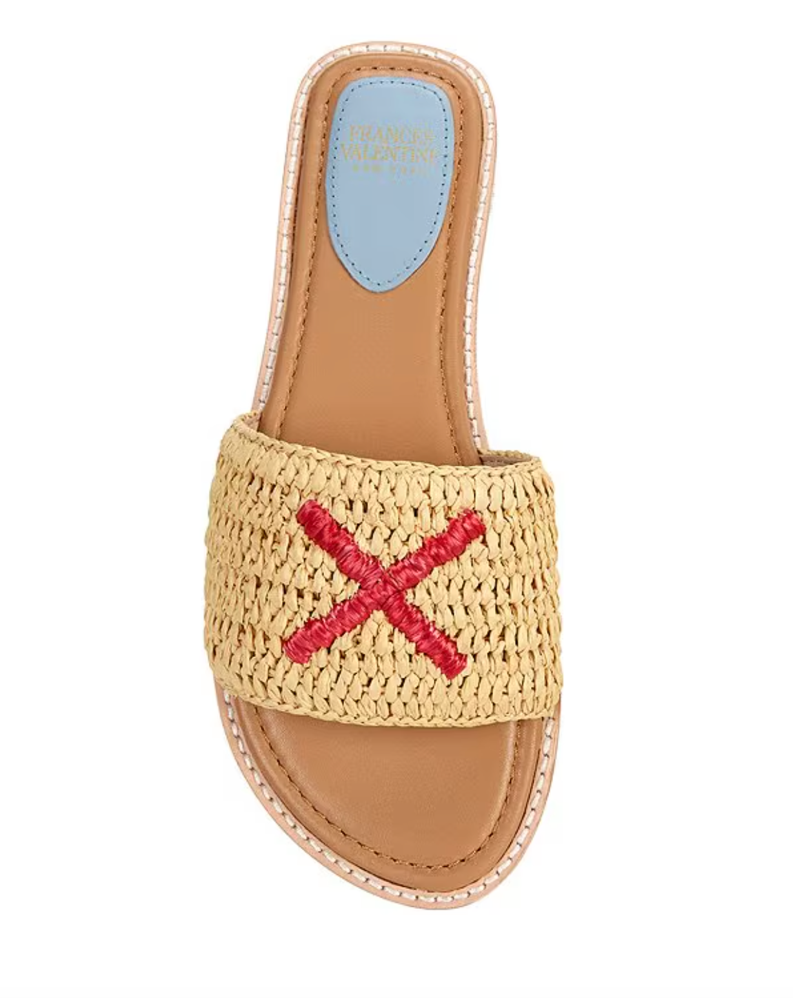 Frances Valentine XO Embroidered Raffia Sandals