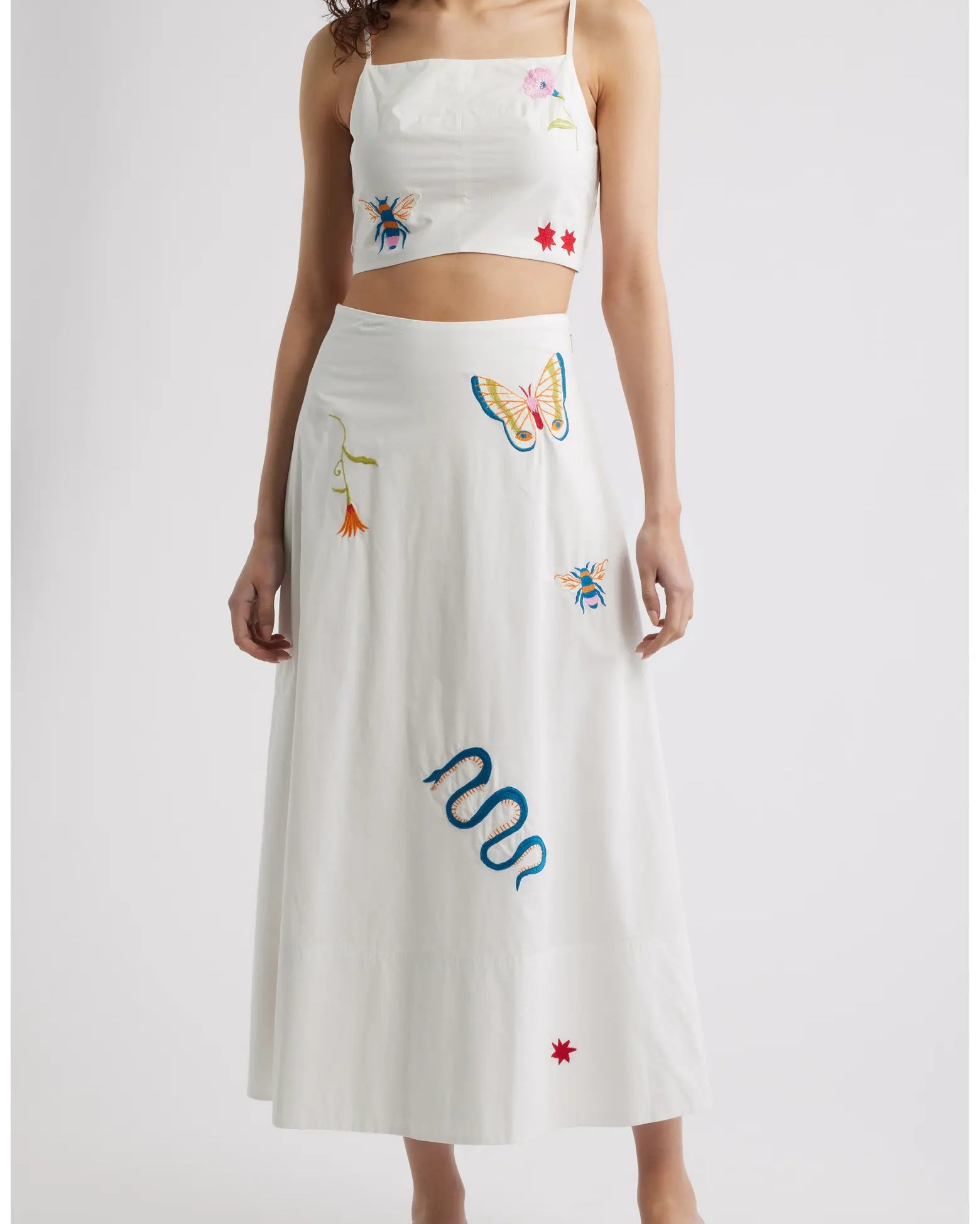 Cleobella Eden Ankle Skirt in Montecito Embroidery Motif