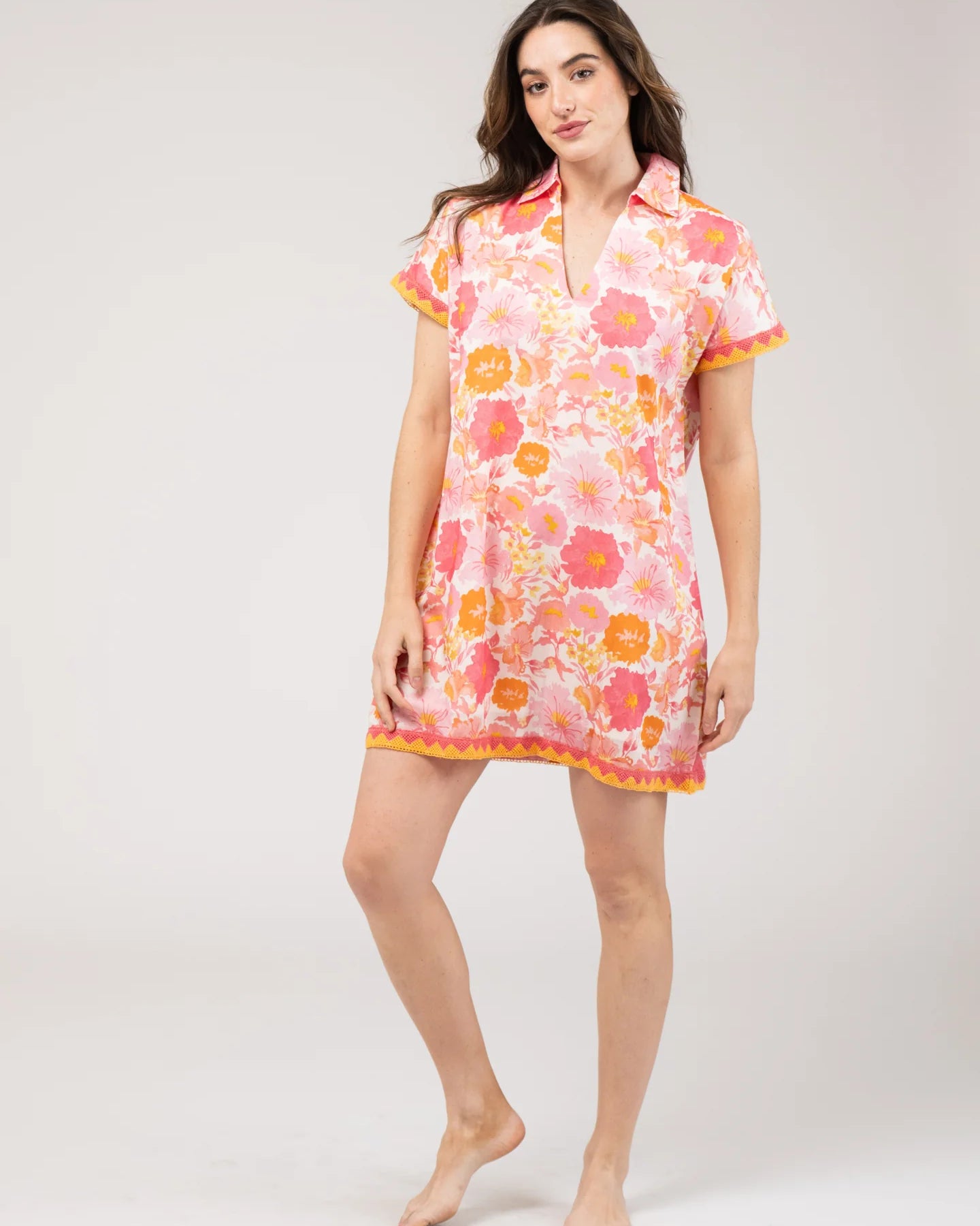 Beau & Ro Beach Tunic in Watercolor Pink