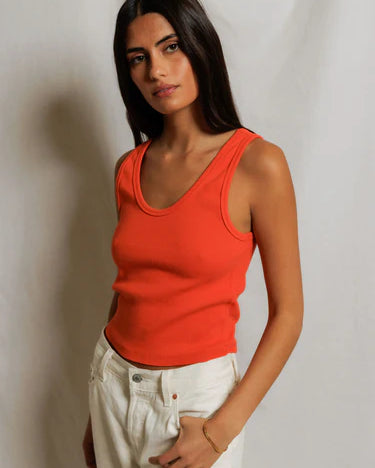 Perfect White Tee Blondie Tank in Clementine